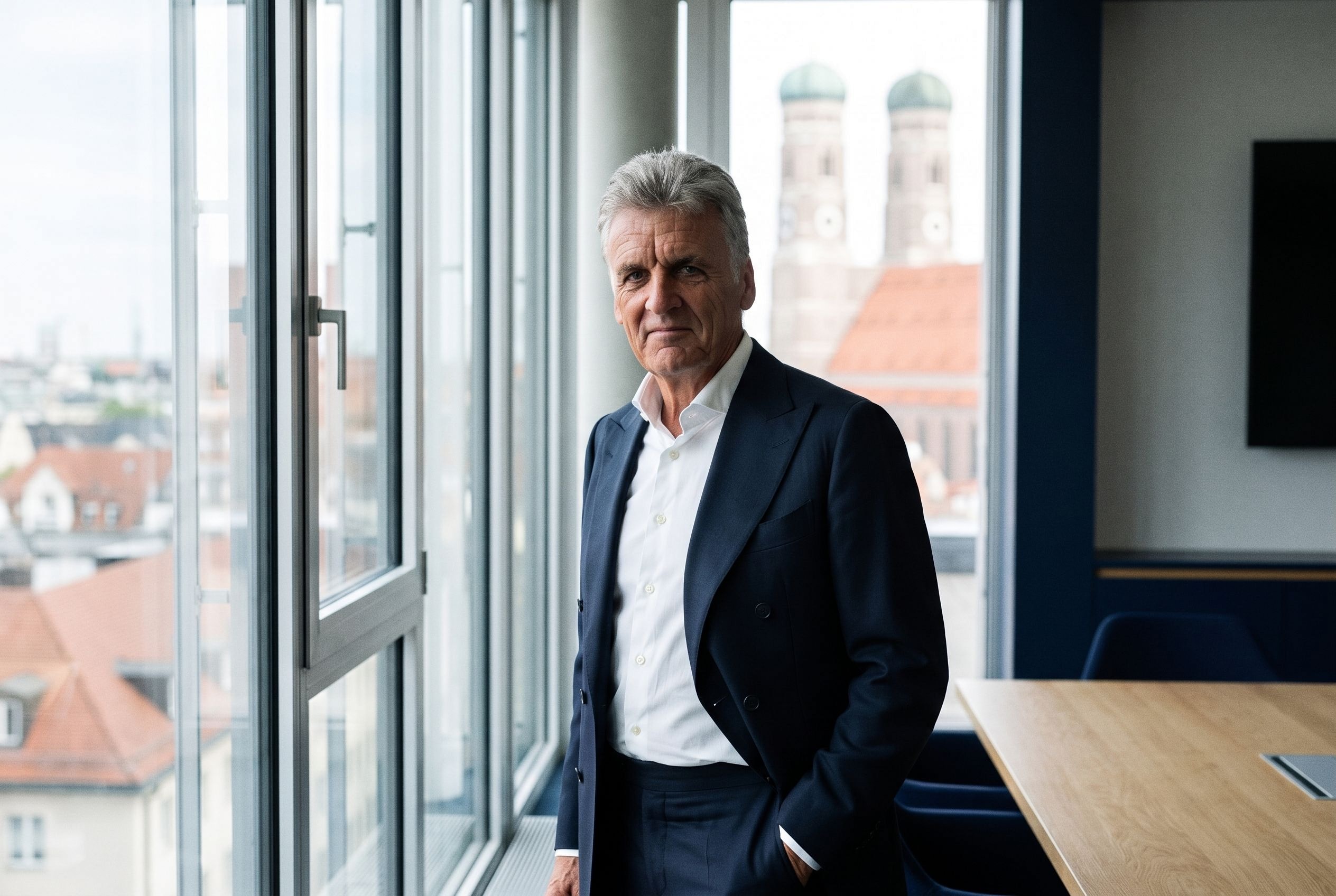 Dr. Volker Furch am Fenster mit Blick auf München