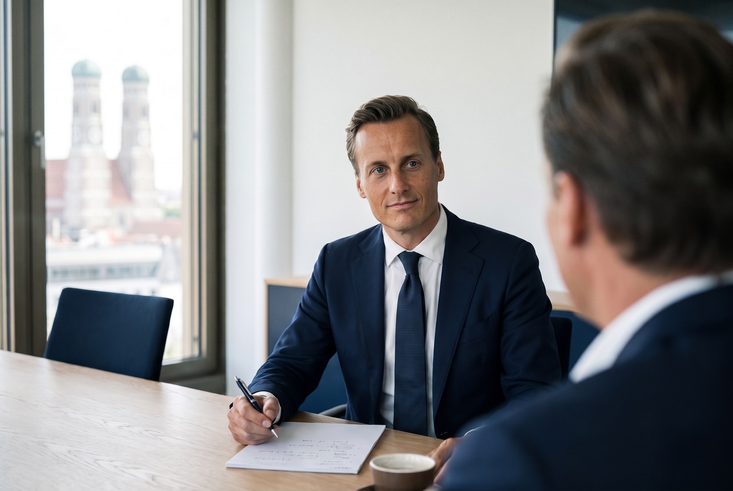 Gerrit S. Furch im Mandantengespräch am Besprechungstisch